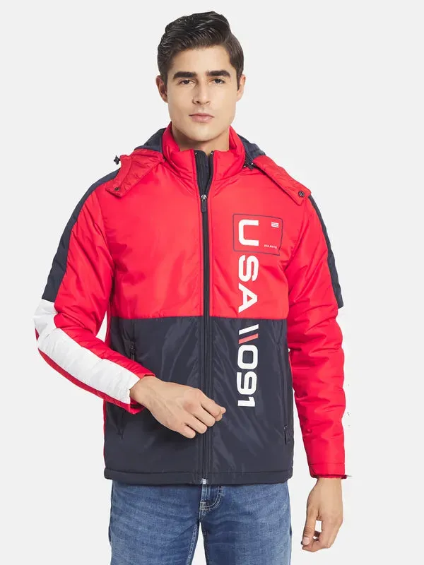 Mettle Men Red Colourblocked Sporty Jacket