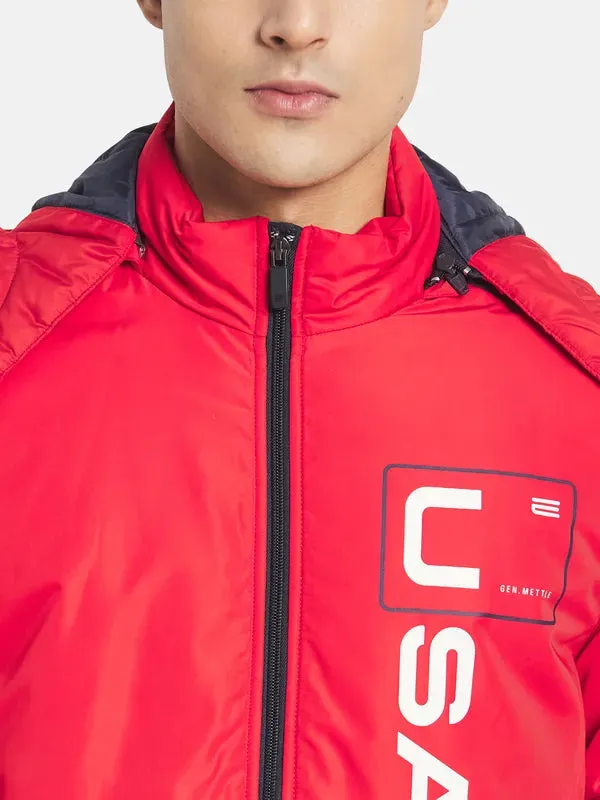 Mettle Men Red Colourblocked Sporty Jacket