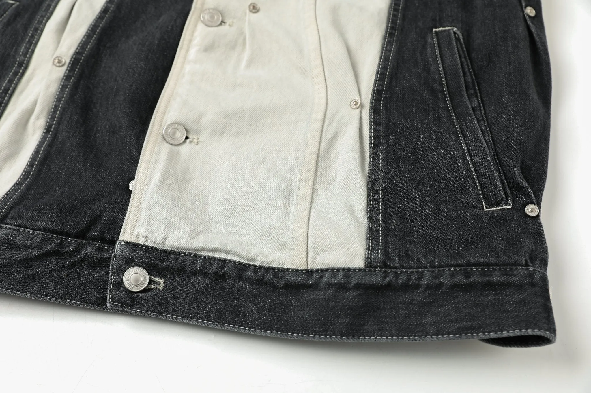 Multi Rivet Denim Jacket Bicolor