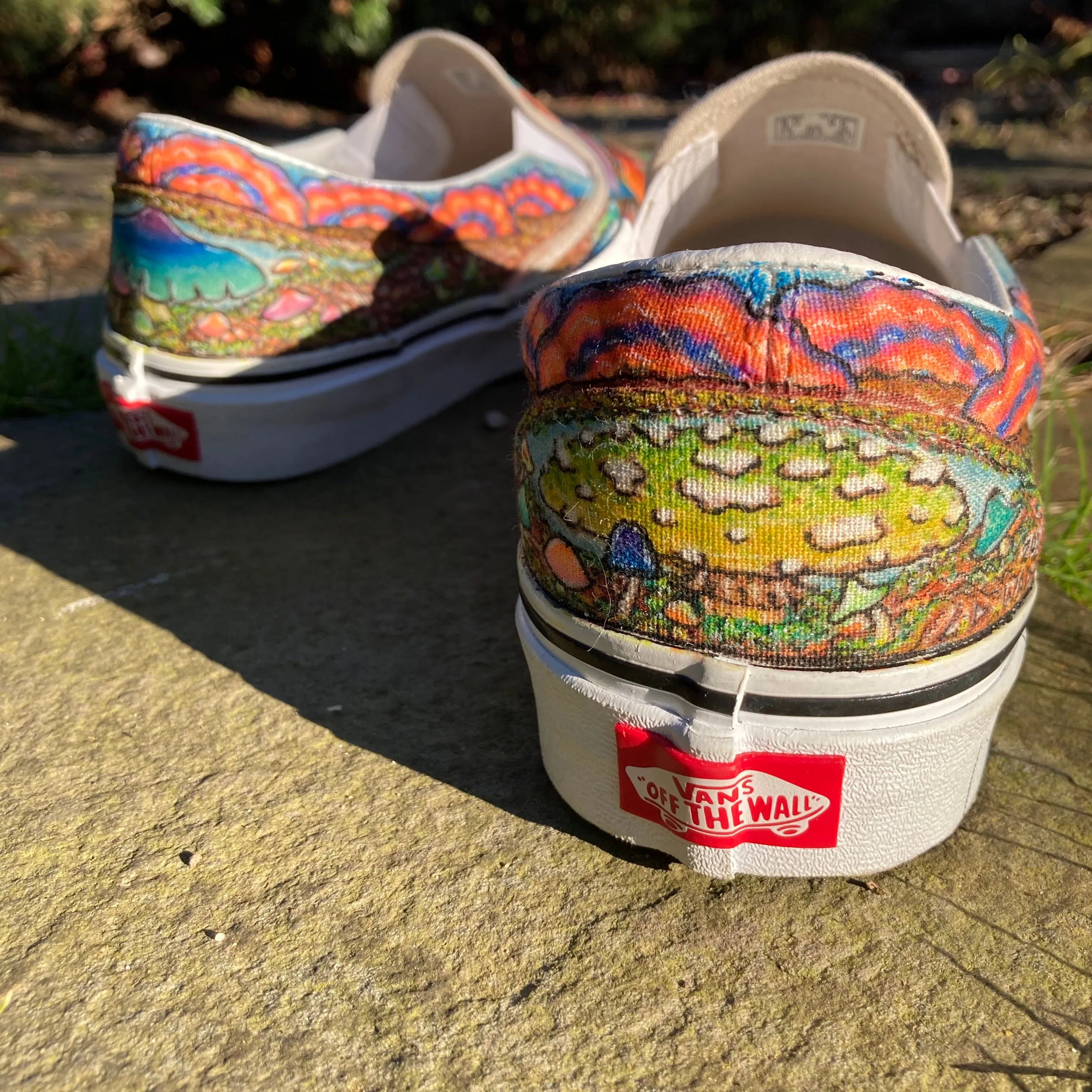 Mushroom themed custom Vans Slip On Sneakers