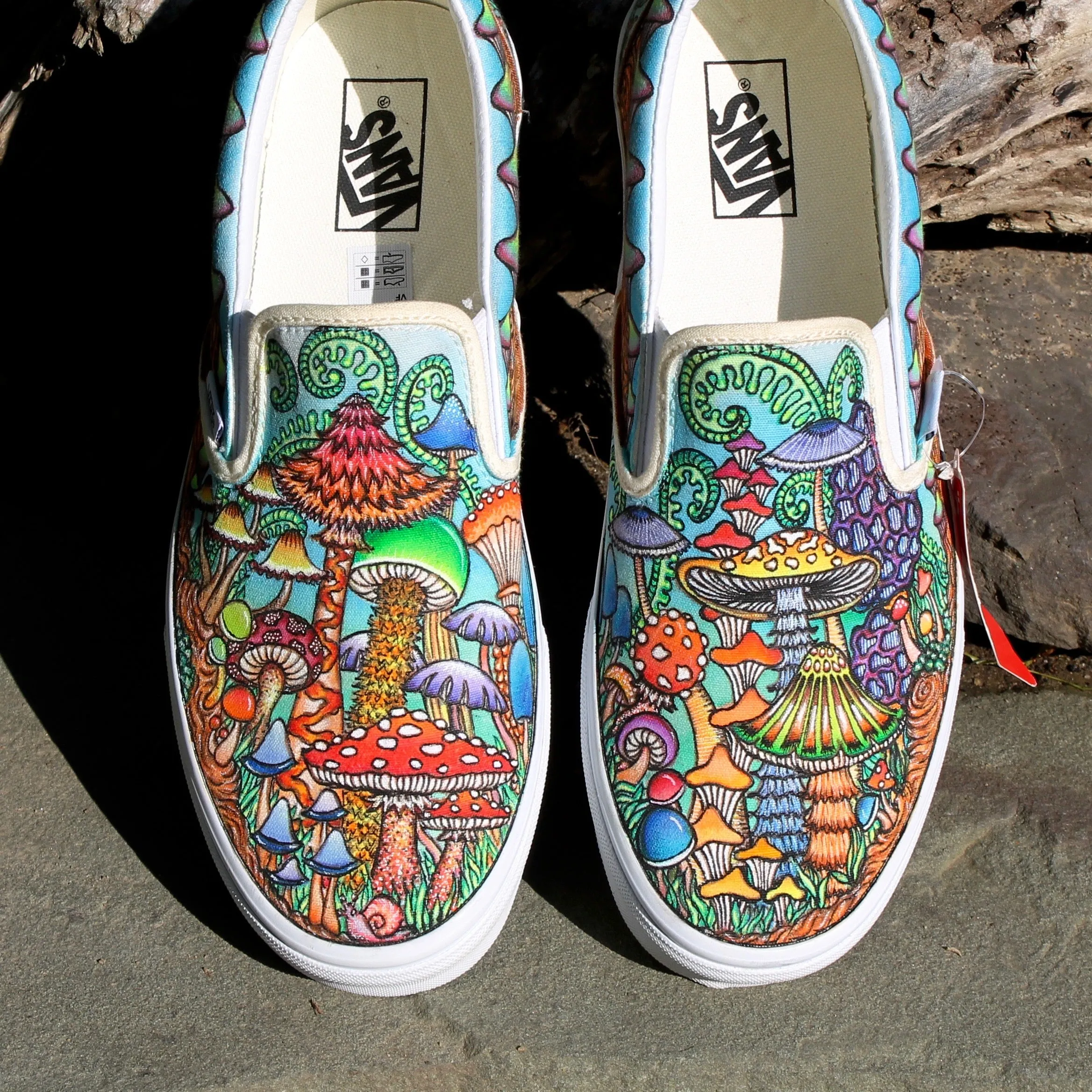 Mushroom themed custom Vans Slip On Sneakers