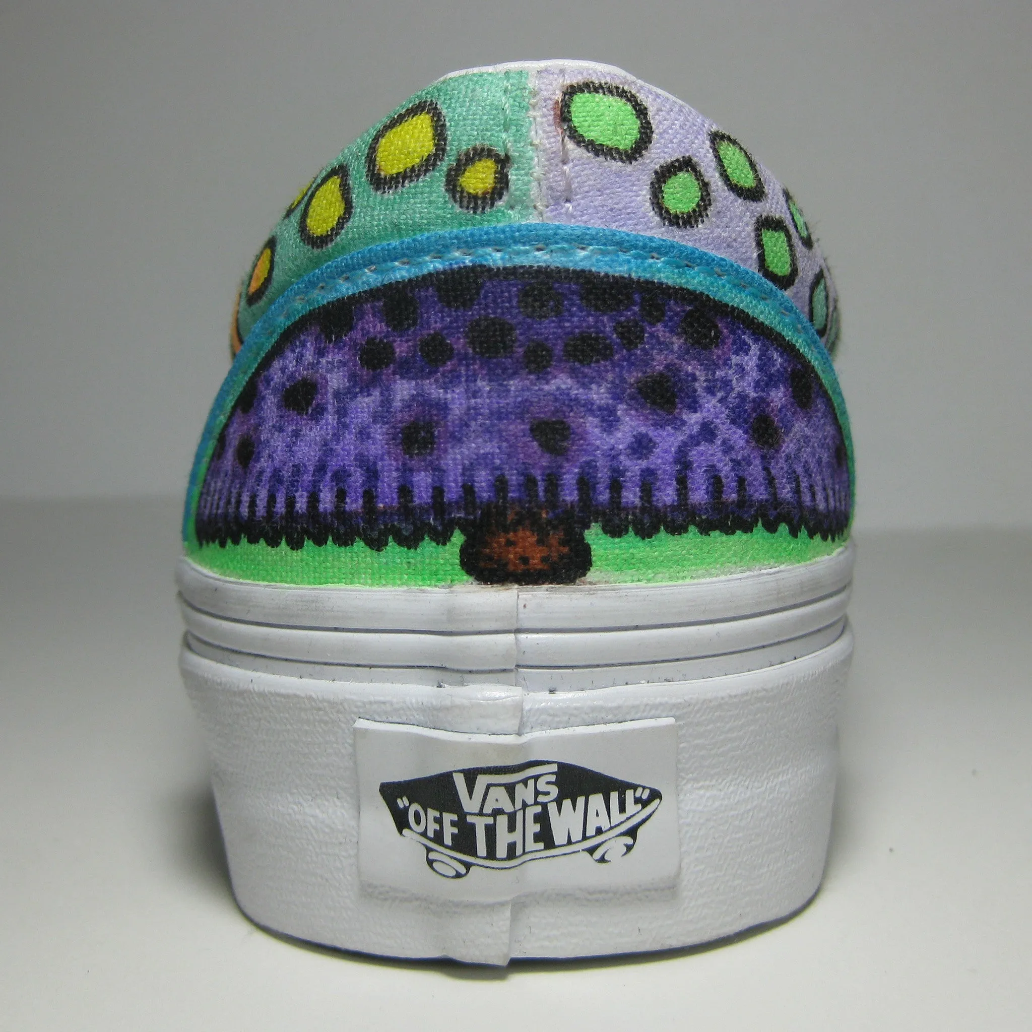 Mushroom themed custom Vans Slip On Sneakers