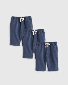 Organic Cotton Stretch Chino Shorts 3-Pack