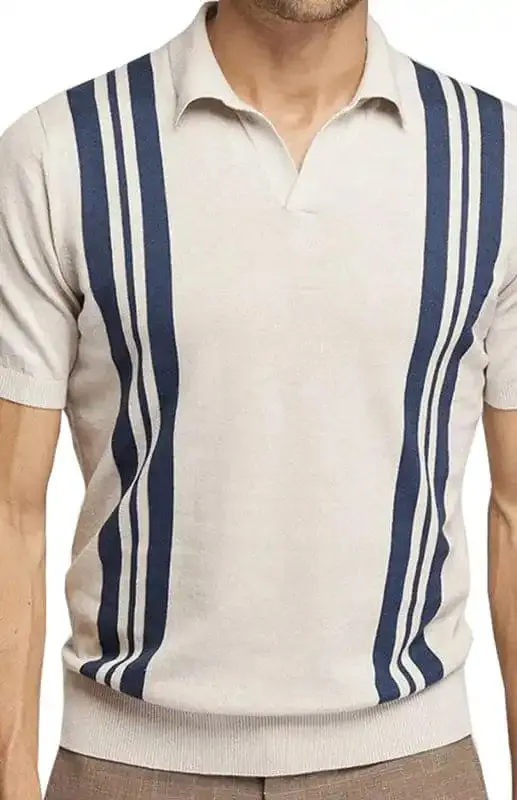 Polo Shirt With Lapel And Short Sleeves