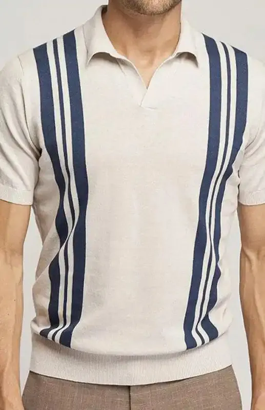 Polo Shirt With Lapel And Short Sleeves