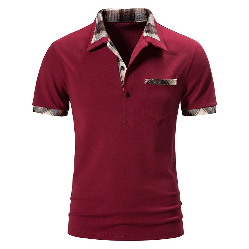 Pologize™ Short Sleeve Checkered Collar Polo Shirt