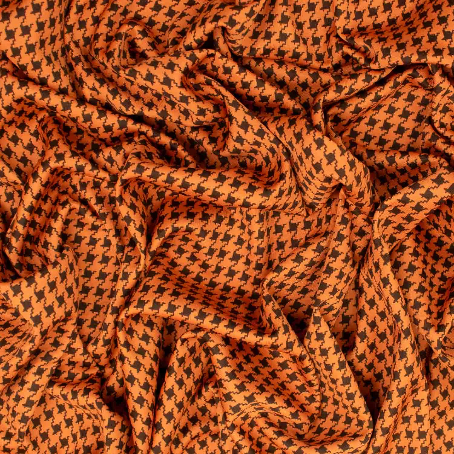 Printed Knits Black Houndstooth on Orange