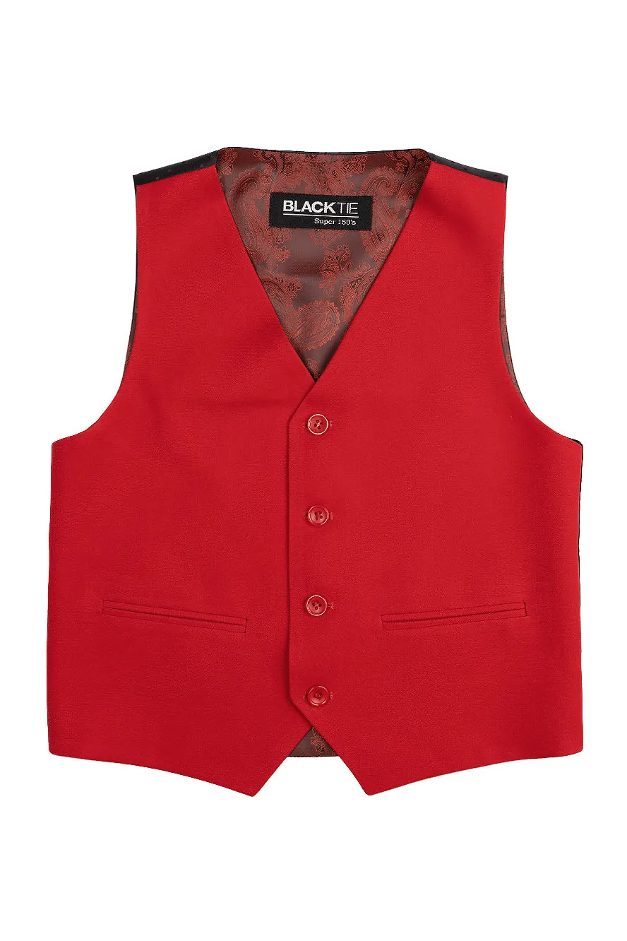 "Liam" Kids Red Suit (5-Piece Set)