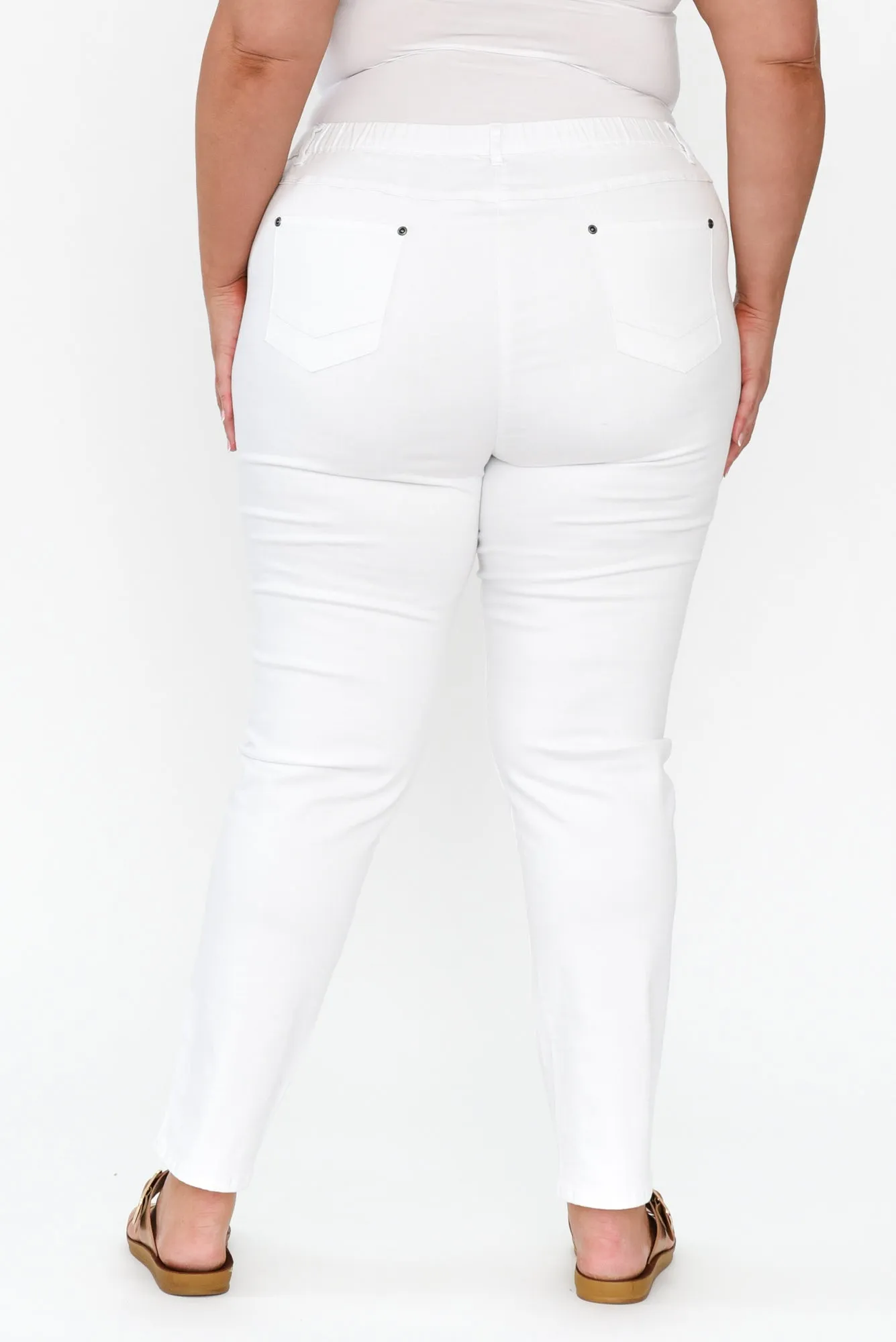 Reed White Stretch Cotton Pants