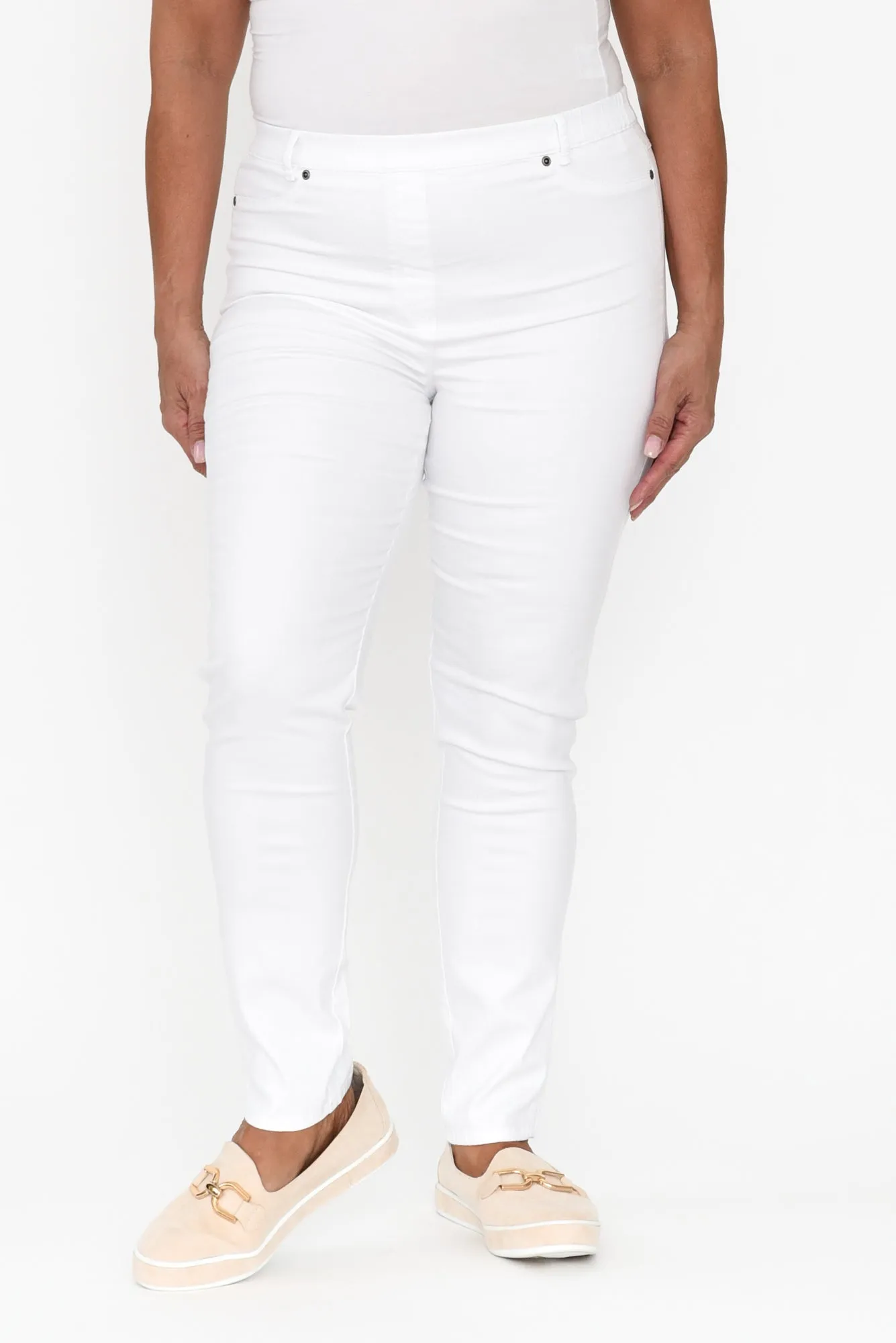 Reed White Stretch Cotton Pants