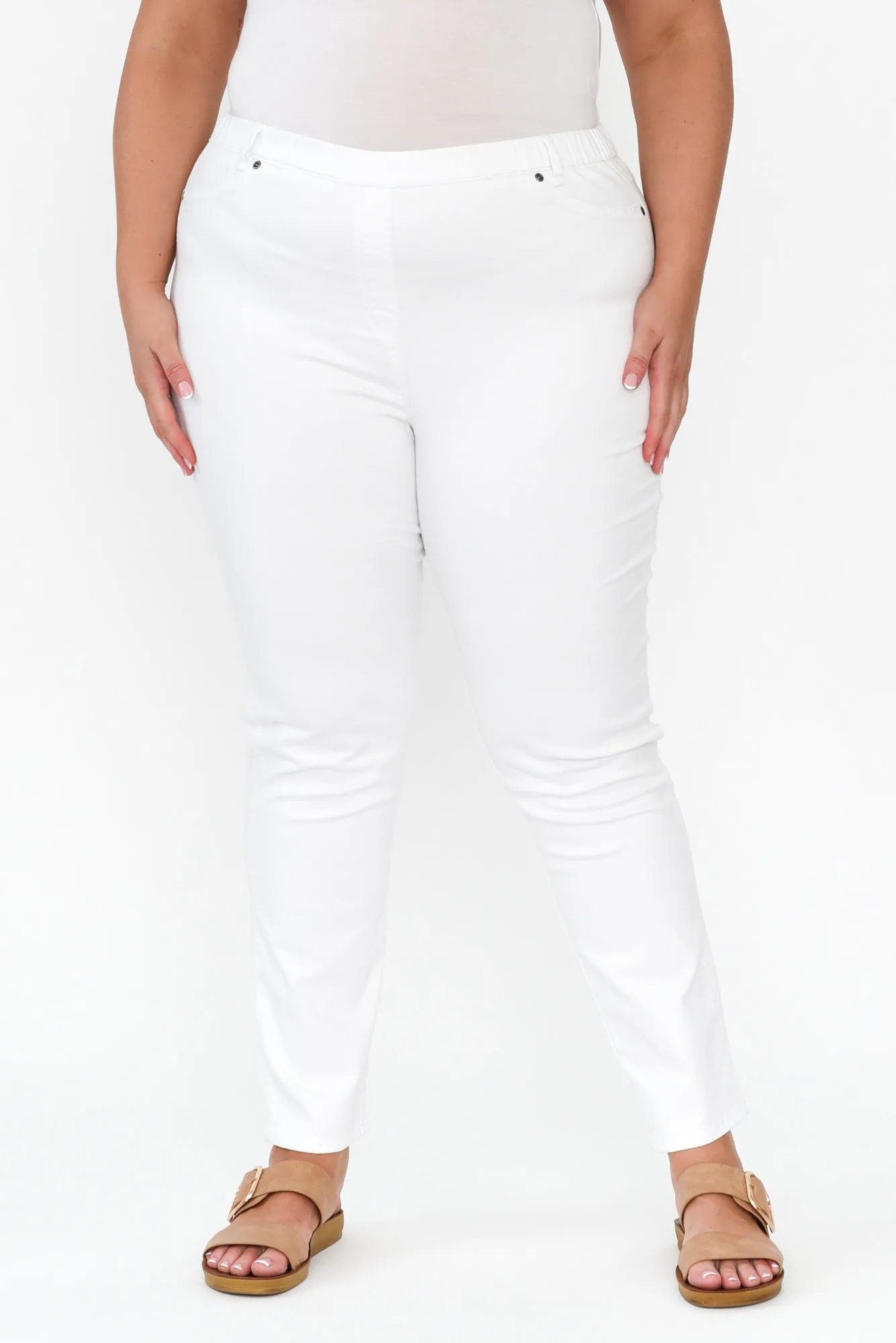 Reed White Stretch Cotton Pants