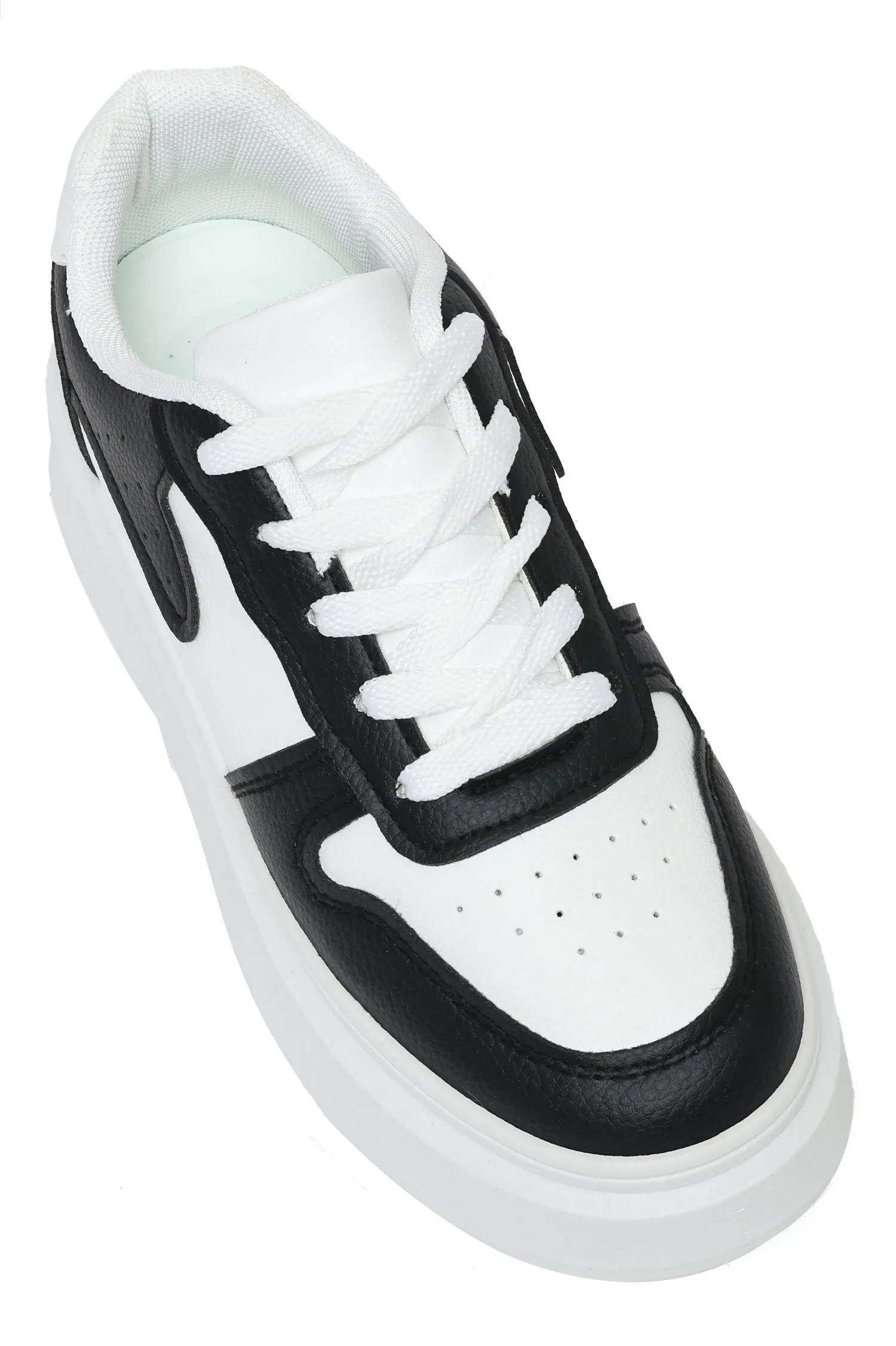 Retro Leather Sneakers-Black