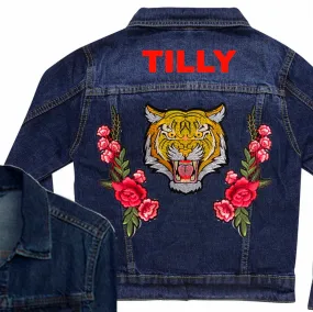 Roaring Tiger and Roses Denim Jacket