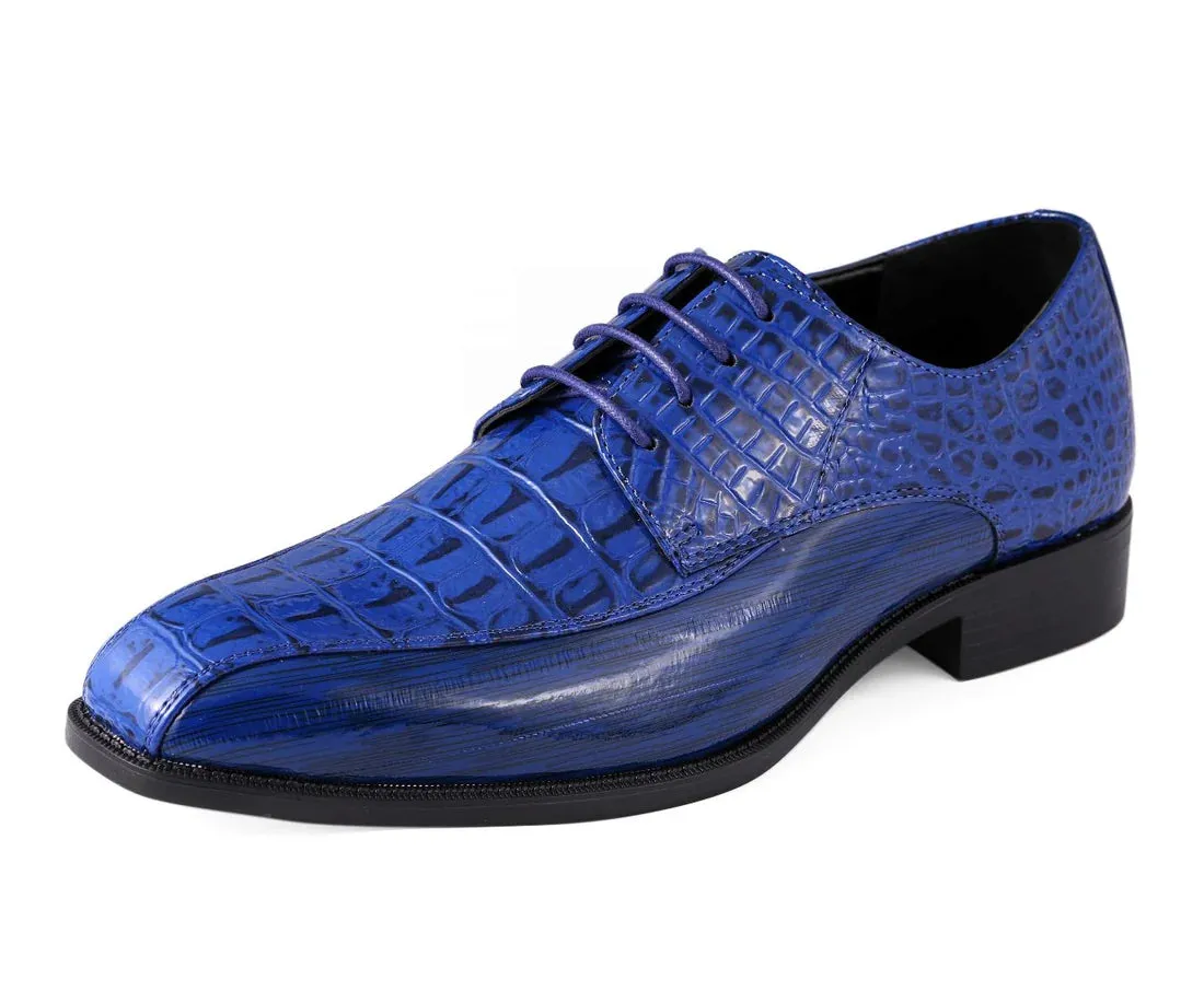 Royal Blue Men's Harvey Lace Up Dress Shoes Two Tone Fashion Design