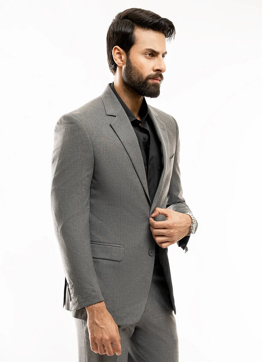 Self Check-Slate Grey,Poly Viscose Classic Suit