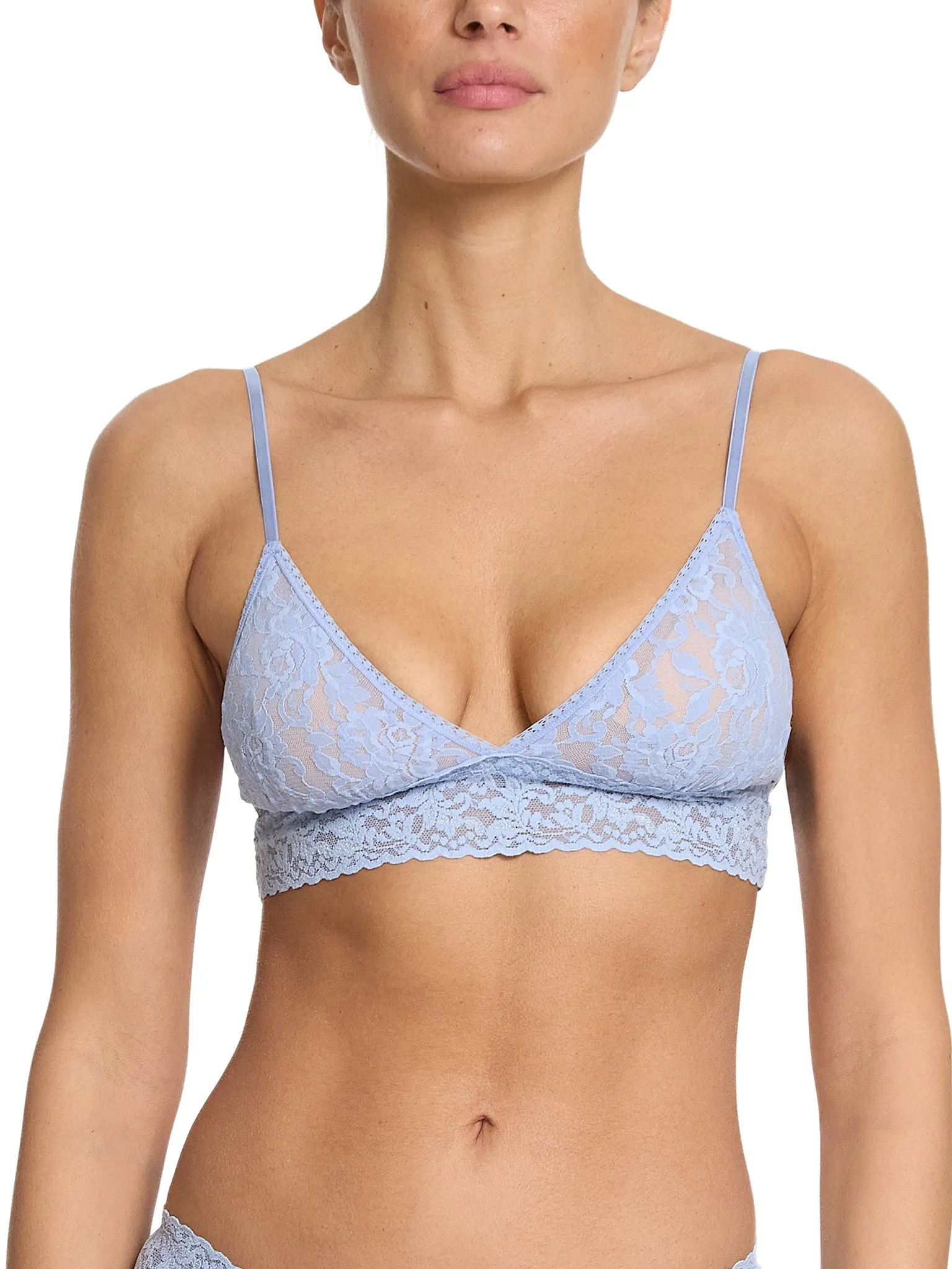 Signature Lace Padded Triangle Bralette Clarity Blue Sale