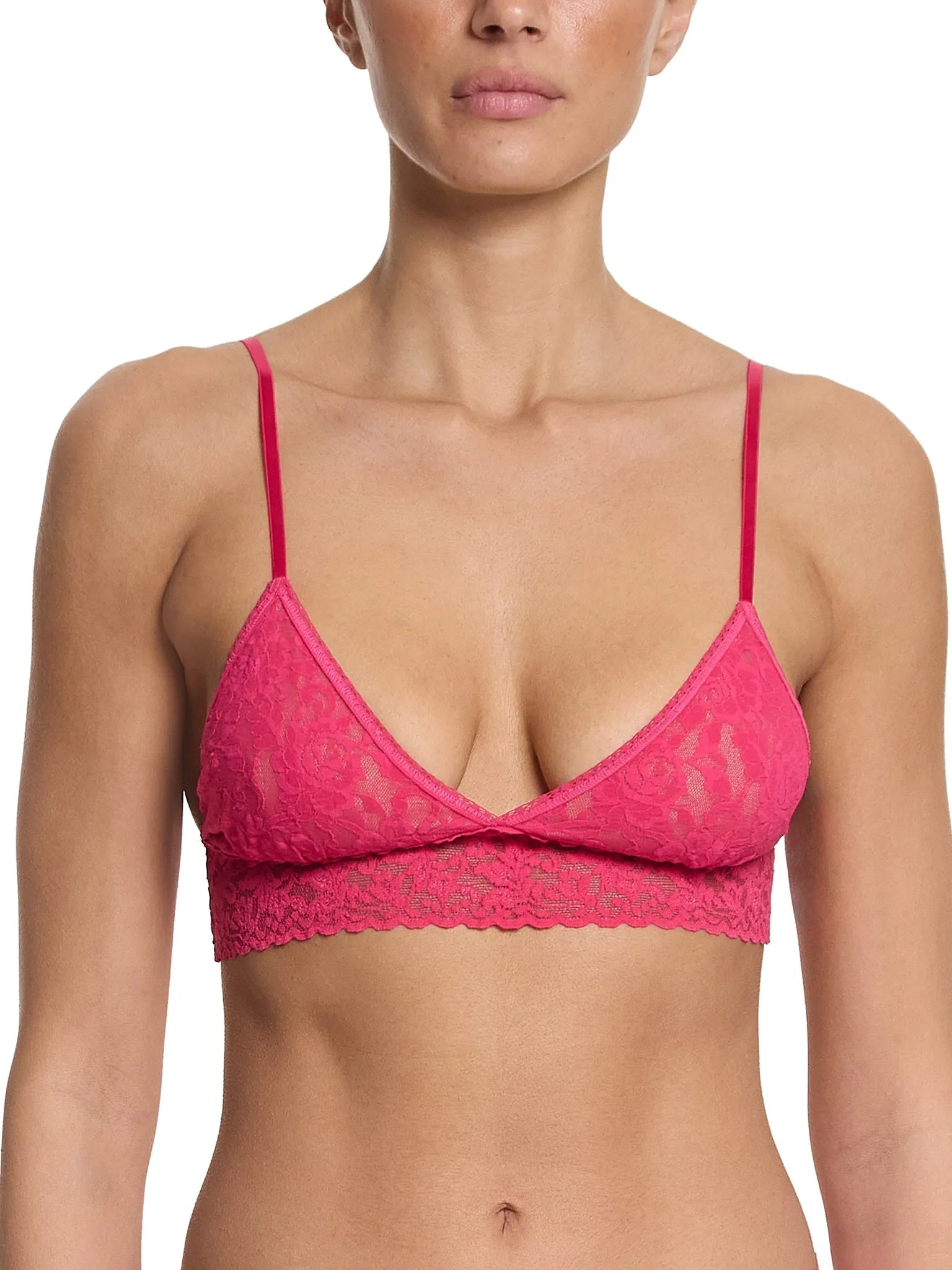 Signature Lace Padded Triangle Bralette Sweet Tart Pink Sale