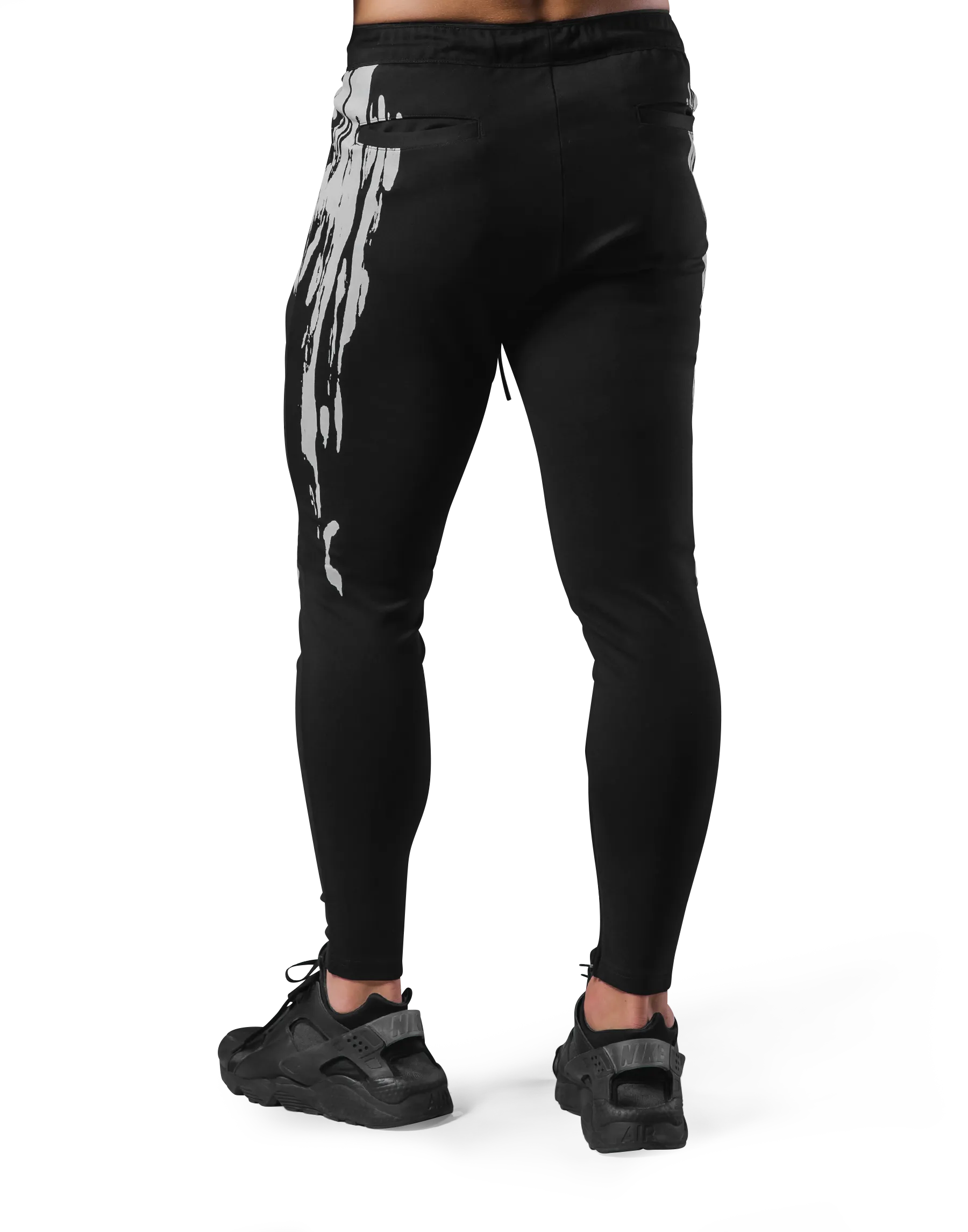 Splash Paint Stretch Pants - Black