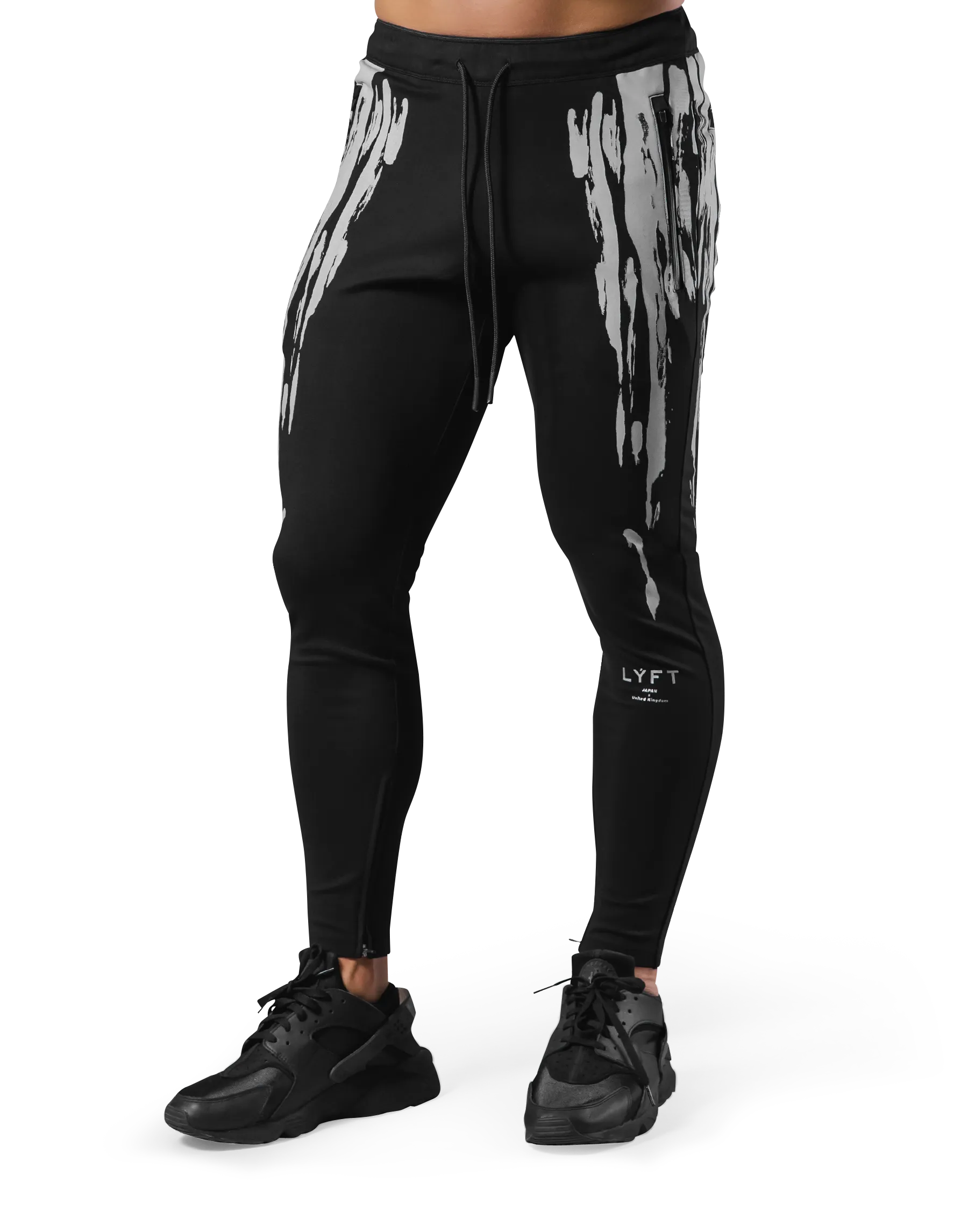 Splash Paint Stretch Pants - Black