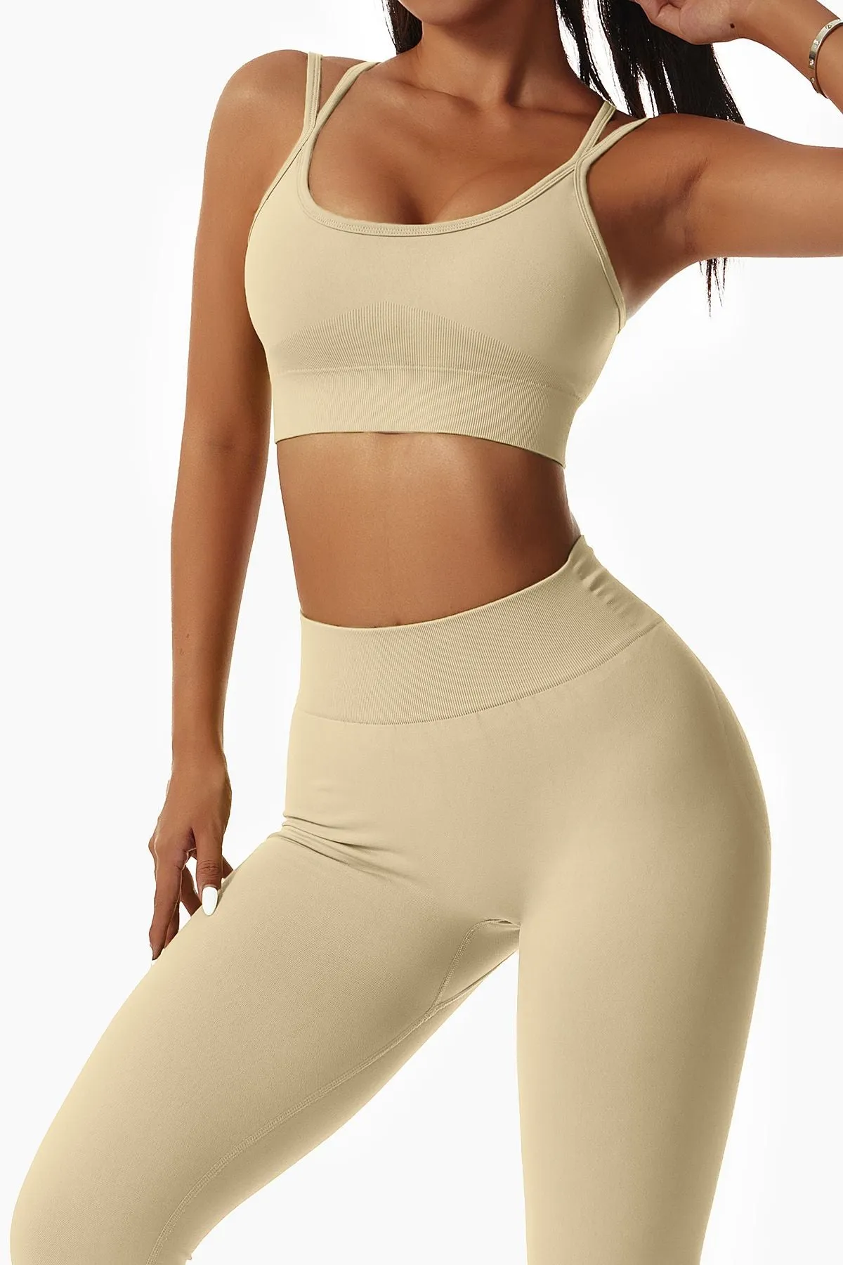 Strappy Seamless Supportive Sports Bra