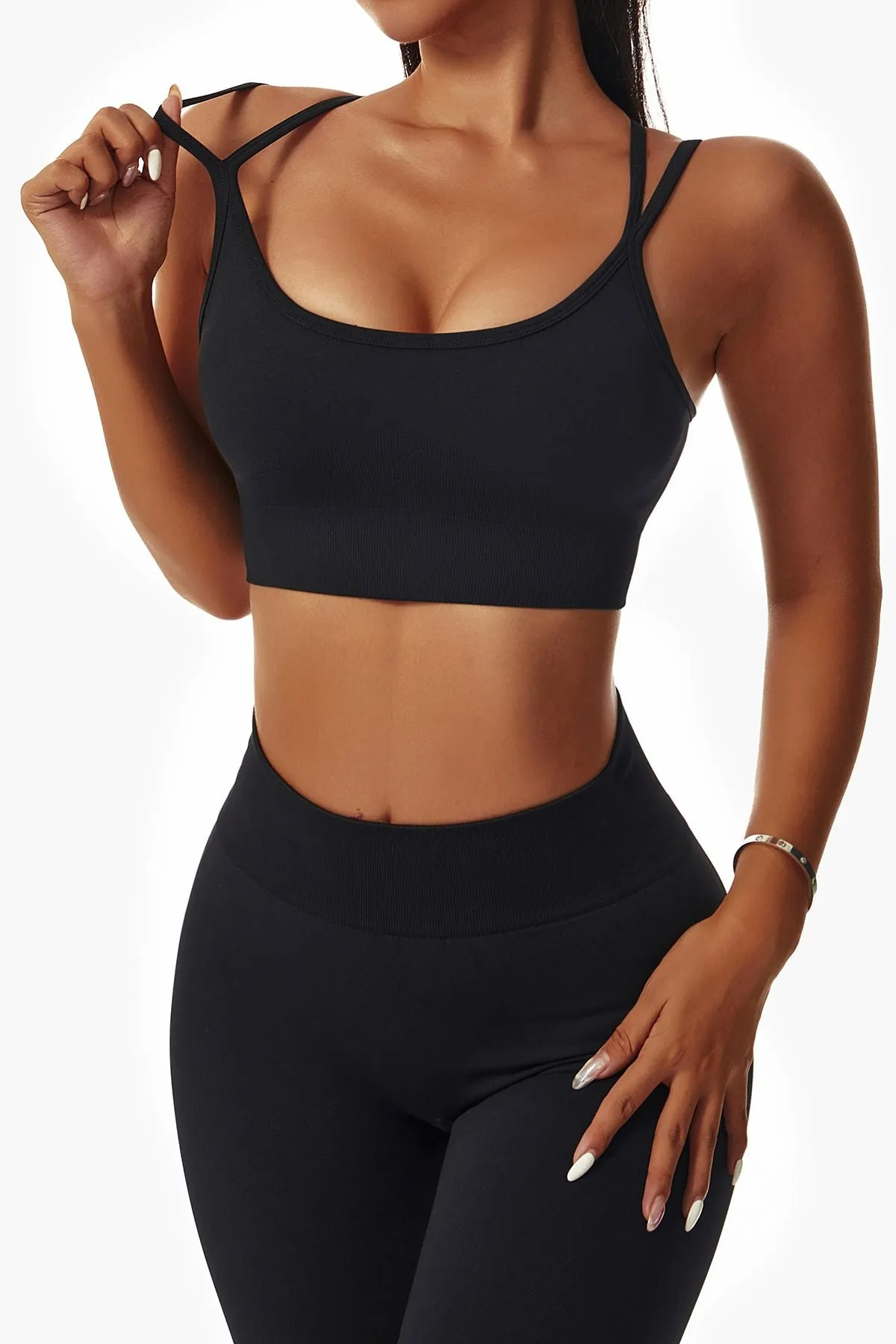 Strappy Seamless Supportive Sports Bra