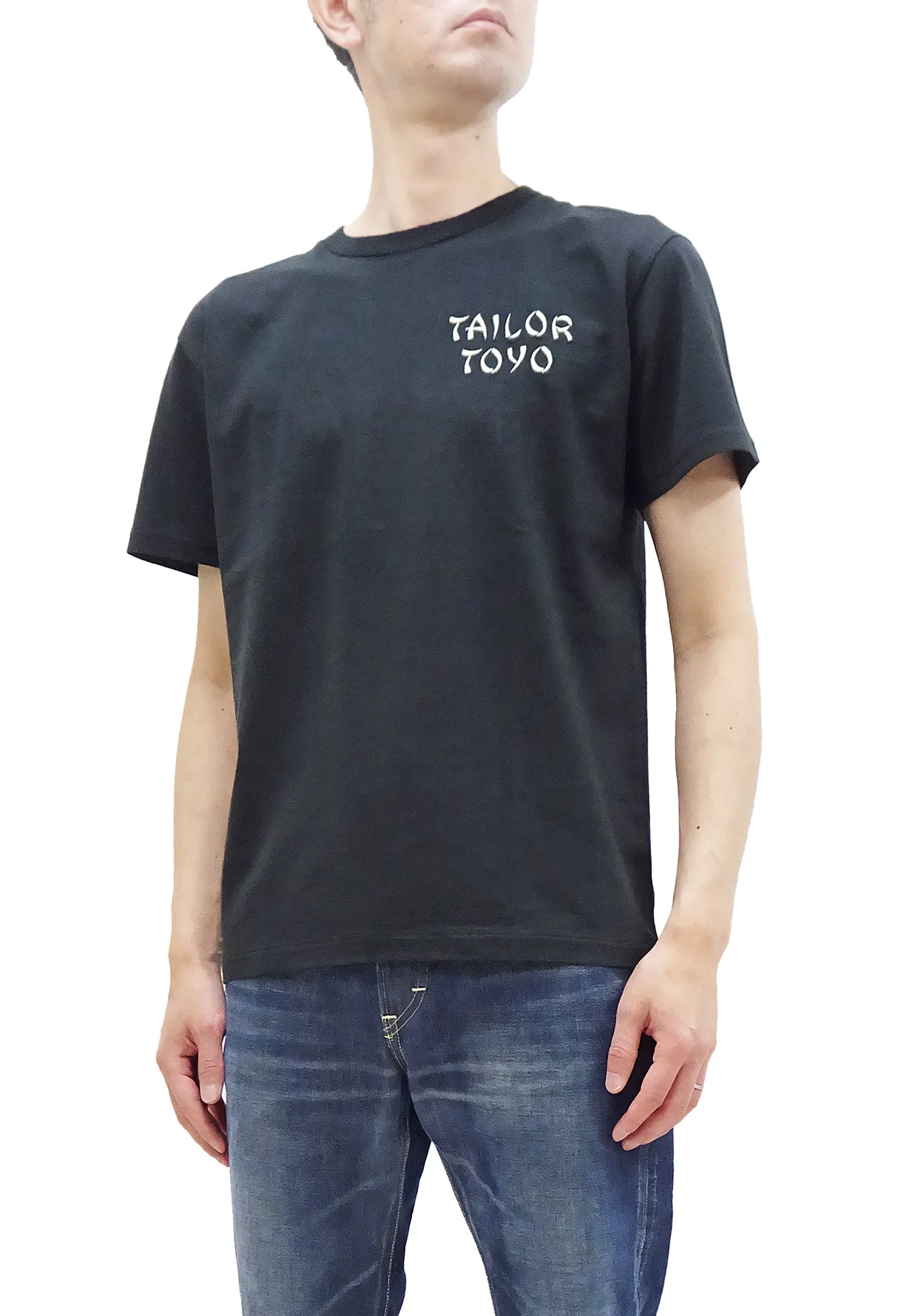 Tailor Toyo T-shirt Men's Sukajan Style Embroidered Short Sleeve Tee TT79213 119 Black