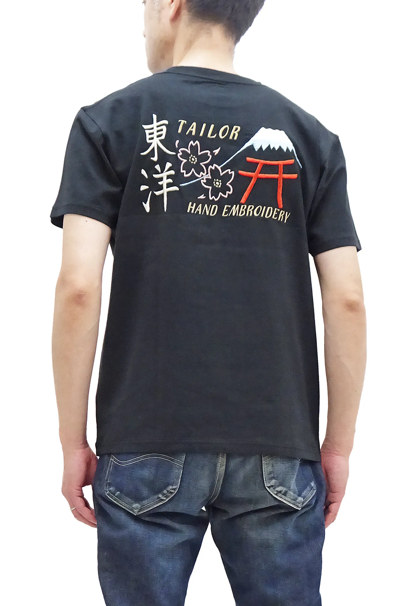 Tailor Toyo T-shirt Men's Sukajan Style Embroidered Short Sleeve Tee TT79213 119 Black