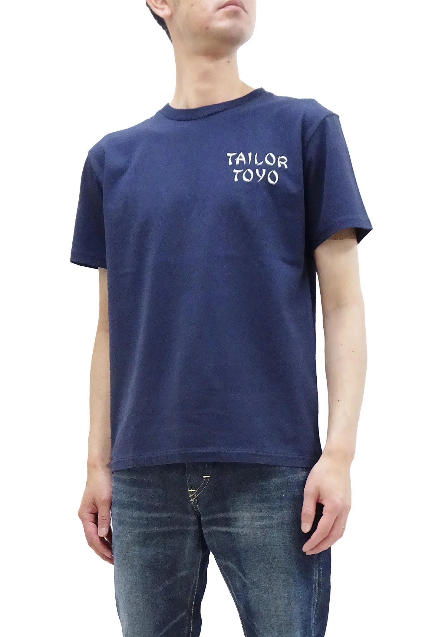 Tailor Toyo T-shirt Men's Sukajan Style Embroidered Short Sleeve Tee TT79213 128 Navy-Blue