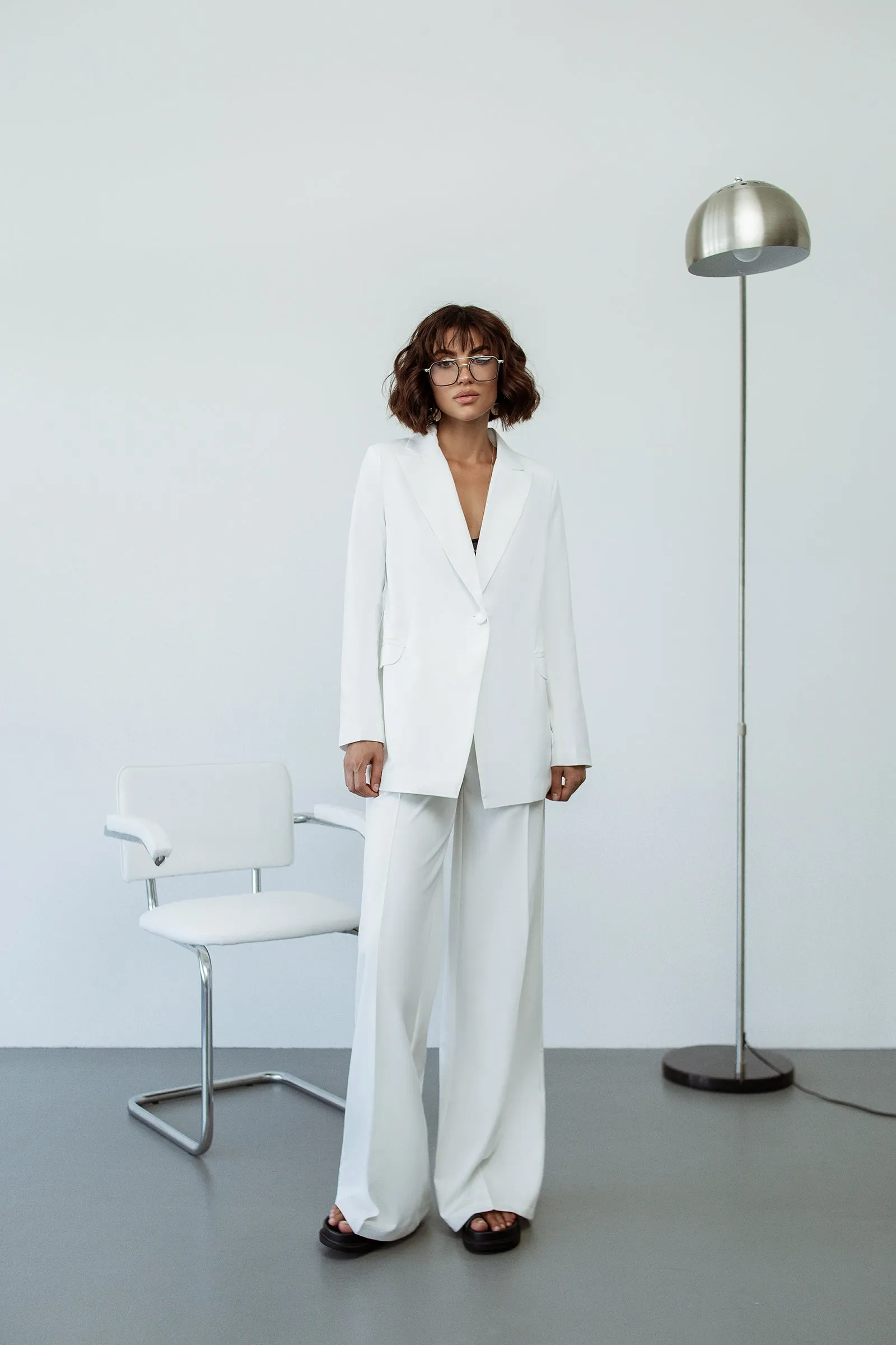 White Single-Breasted Suits 2-Piece